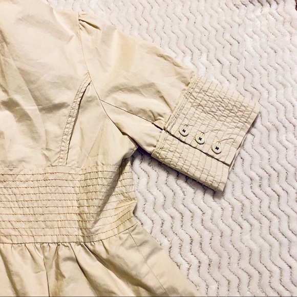 Anthropologie Elevenses Cream beige jacket ruffled - Picture 6 of 7